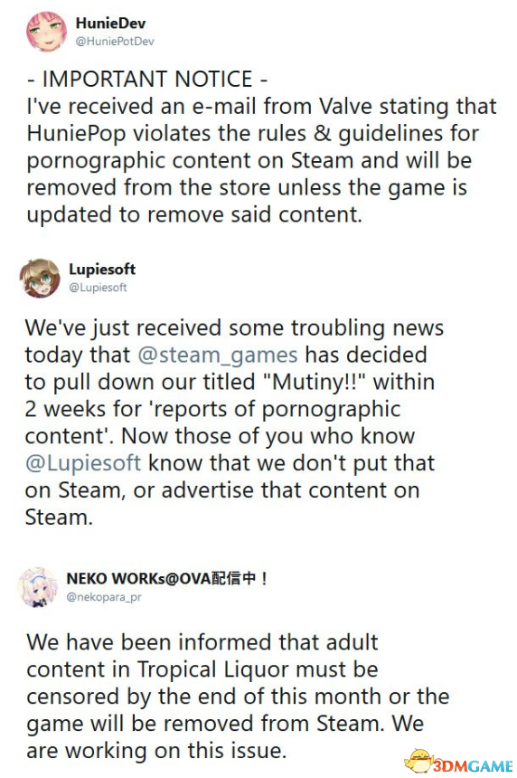 Steam要求審查整改遊戲色情內容 不改就下架處理