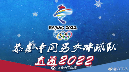國際冰球聯合會全會一致同意中國男、女冰球隊直接獲得2022年冬奧會參賽資格。