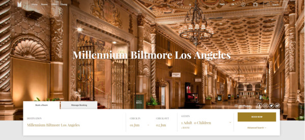 洛杉磯比特摩爾千年酒店已有95年歷史。