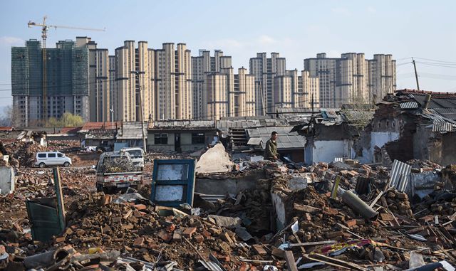 某地棚戶區拆遷後的畫面。圖片來源：新華社
