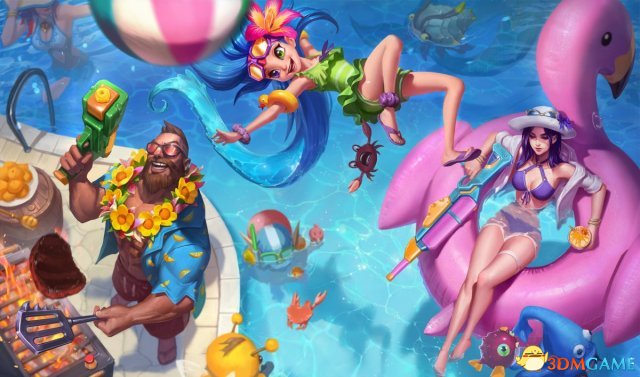 玩家吐槽《LOL》泳池派對2018原畫 官方推出修正版