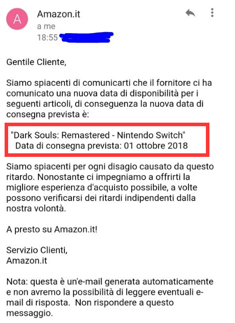 亞馬遜再泄露 Switch《黑暗之魂：重製版》9月底發售