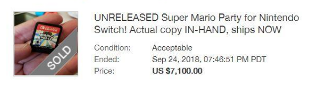 天價售賣！《超級馬力歐派對》偷跑版賣出7100美元