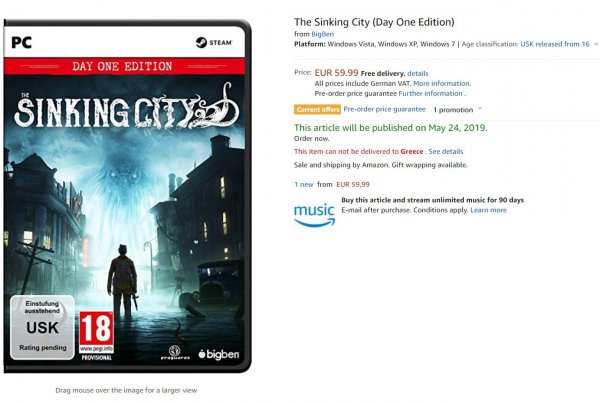克蘇魯風格遊戲《沉沒之城》或將跳票 延期至5月24日發售