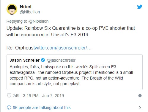 《虹彩六號：隔離》洩露 E3發布會正式公布