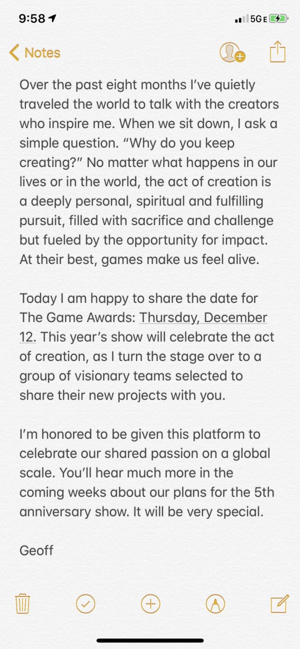 遊戲創作者盛會 TGA 2019頒獎禮定於12月12日舉辦