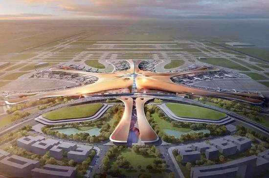 　北京新機場效果圖，這是世界上最大、最雄偉的機場。