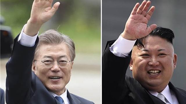 朝鮮長官人金正恩與韓國總統文在寅