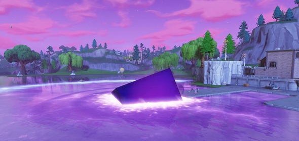 堡壘之夜手遊紫色立方體最終融於戰利湖 湖水符光四濺