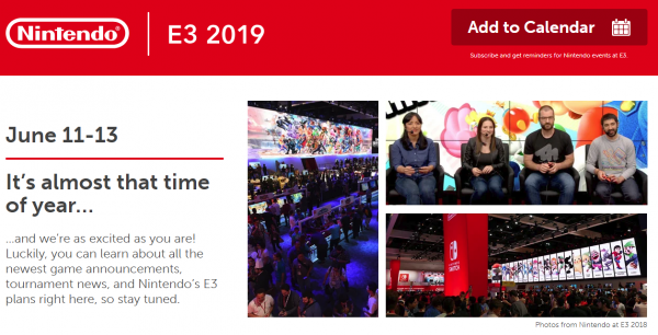 任天堂E3 2019官網上線 展會活動行程安排發布