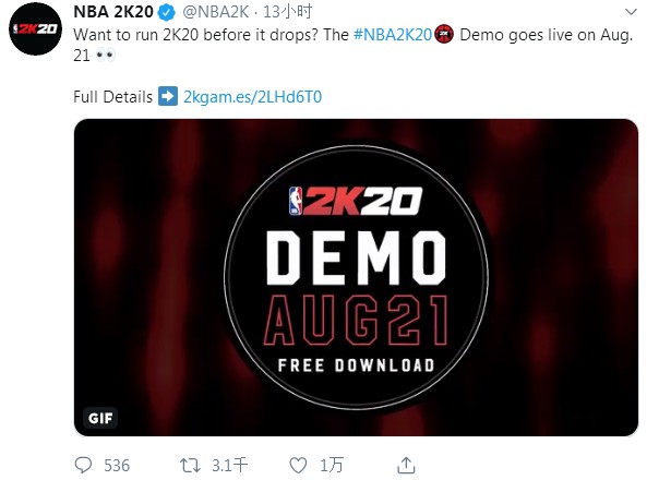《NBA 2K20》宣布推出試玩Demo 存檔可繼承正式版中
