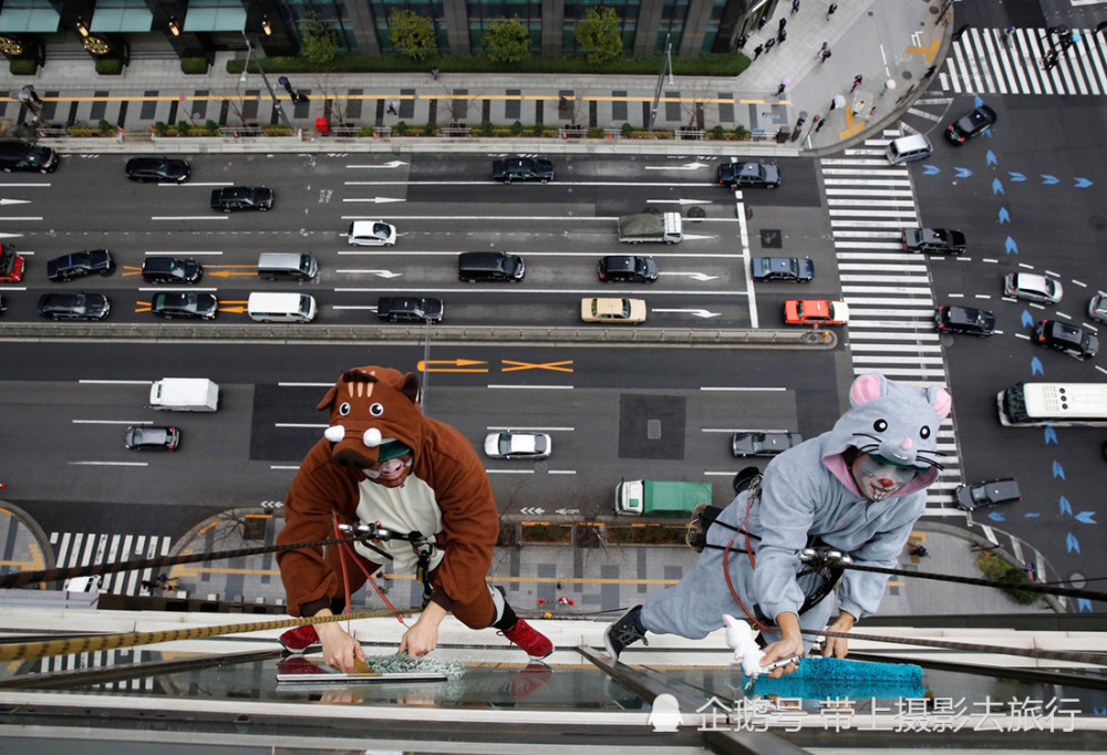 日本這家酒店請清潔工扮生肖，高空擦玻璃，辭豬迎鼠