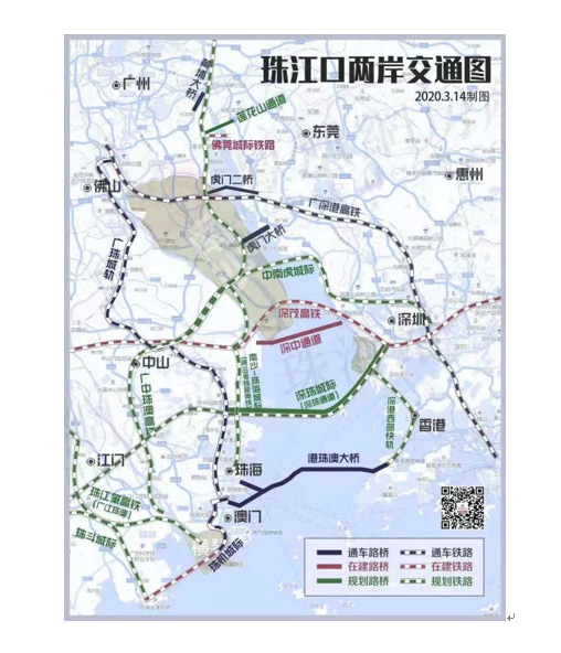 圖2 珠江口兩岸交通圖